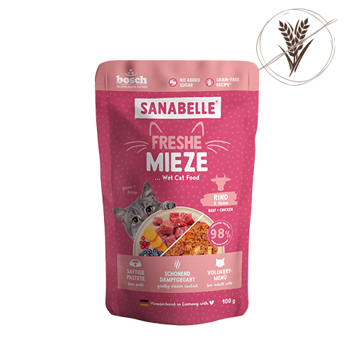 Sanabelle  Freshe Mieze  Rind & Huhn 10 x 100 g