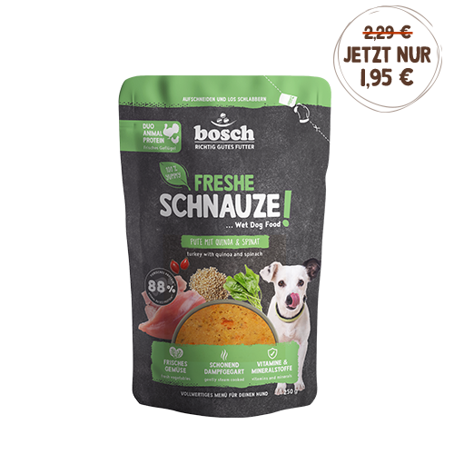 Bosch Freshe Schnauze Pute mit Quinoa & Spinat 8 x 250 g