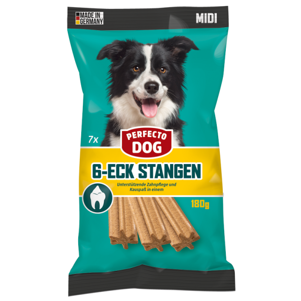 Perfecto Dog 6-Eck Stangen MIDI, 7 Stück 180g