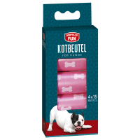 Kotbeutel für Hunde mit Knochendruck Fuchsia, 4 x 15...