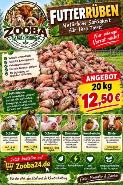 Zooba Futterr&uuml;ben  20 kg