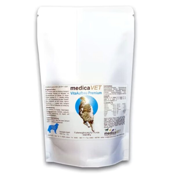 medicaVET VitaAufbau Premium für Hunde, 300g Doypack