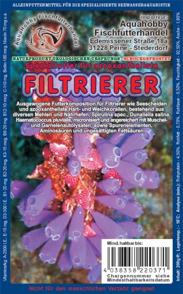 Filtrierer - Spezialfutter 100g Blister
