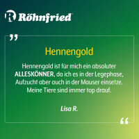 Hennengold -vermindert Brucheier & Federfressen - unterstützt Federwachstum & Federkleid