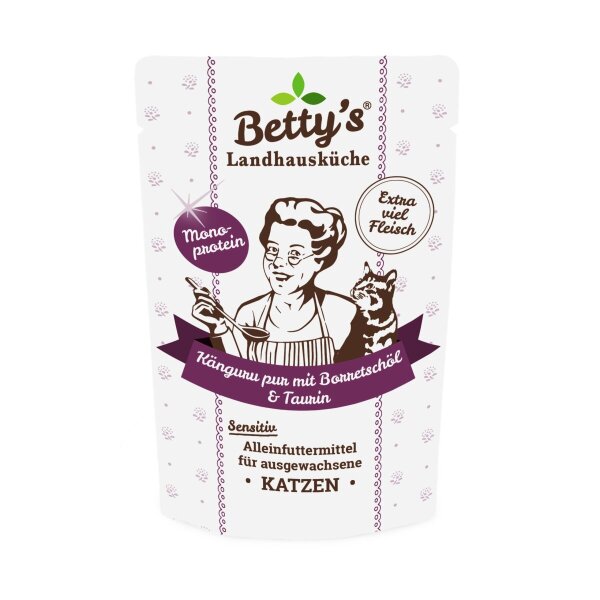 Betty`s Landhausküche Frischebeutel Känguru pur & Borretschöl 100g 6 x 200g