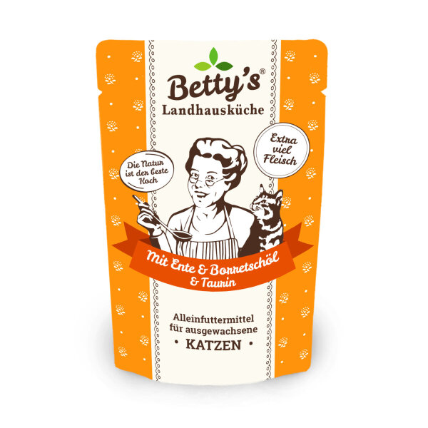 Betty`s Landhausküche Frischebeutel Mit Ente und Borretschöl 100g 6 x 200 g