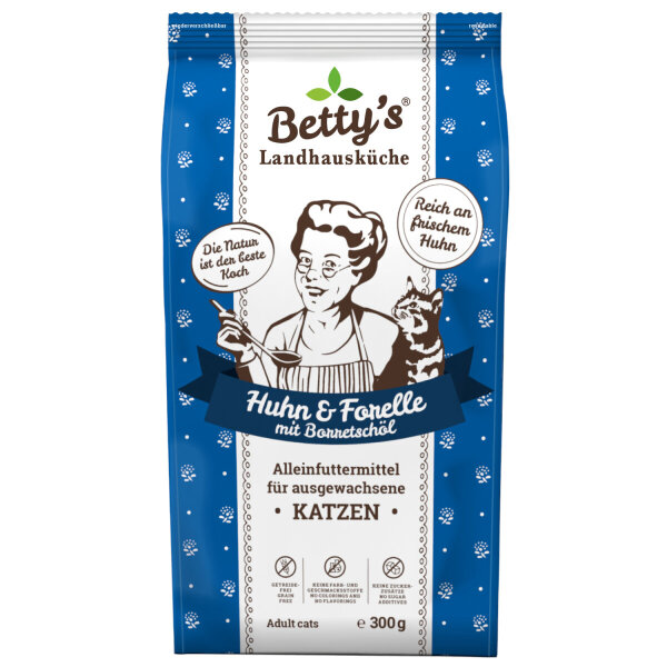 Betty`s Landhausküche Katze Adult Huhn und Forelle 4 x 1,4 kg