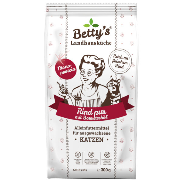 Betty`s Landhausküche Katze Adult Rind pur 300 g